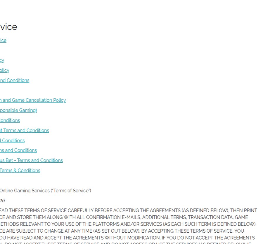 BetMGM Ontario Terms of Service header showing BetMGM Canada Inc and the April 2026 update date